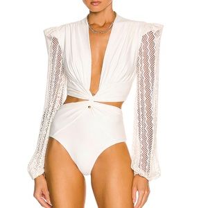 PATBO WHITE LACE ONE PIECE SIZE SMALL BATHING SUIT